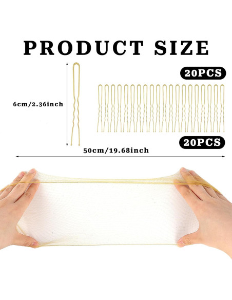 Conjunto de Redes para Moño de Ballet Sliverdew - 20 Unidades Rubias