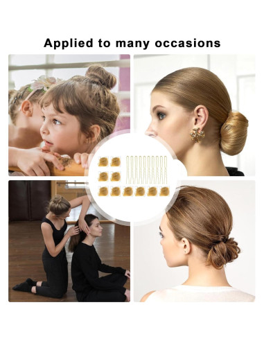 Conjunto de Redes para Moño de Ballet Sliverdew - 20 Unidades Rubias