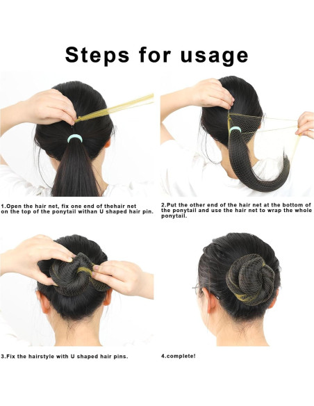 Conjunto de Redes para Moño de Ballet Sliverdew - 20 Unidades Rubias