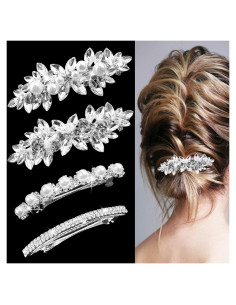 Clip para Cabello de Novia LAPOHI - 4 Piezas con Rhinestones
