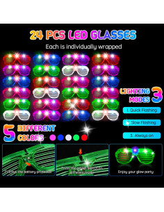 272PCS Suministros de Fiesta Brillantes MEZHOBBY - Varitas, Gafas y Anillos 2