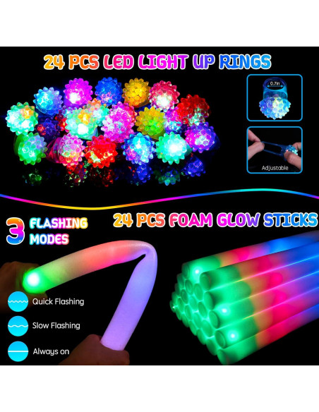 272PCS Suministros de Fiesta Brillantes MEZHOBBY - Varitas, Gafas y Anillos 272PCS Suministros de Fiesta Brillantes MEZHOBBY - Varitas, Gafas y Anillos