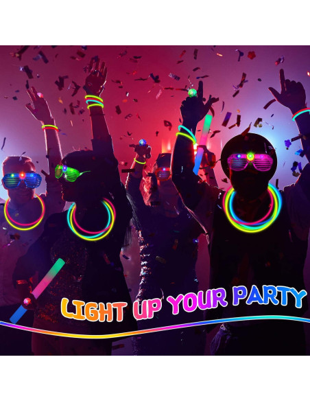 272PCS Suministros de Fiesta Brillantes MEZHOBBY - Varitas, Gafas y Anillos 272PCS Suministros de Fiesta Brillantes MEZHOBBY - Varitas, Gafas y Anillos