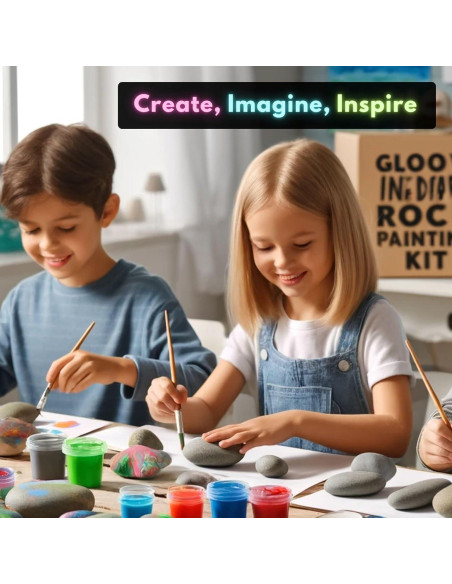 Kit de Pintura de Rocas Spiggly Brillan en la Oscuridad Kit de Pintura de Rocas Spiggly Brillan en la Oscuridad