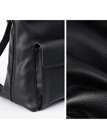 Mochila de Oficina para Mujeres de Cuero Vegano 30L Negra