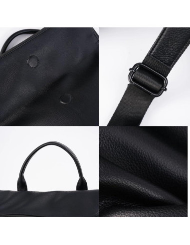 Mochila de Oficina para Mujeres de Cuero Vegano 30L Negra