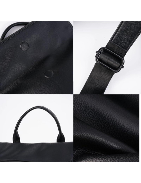 Mochila de Oficina para Mujeres de Cuero Vegano 30L Negra