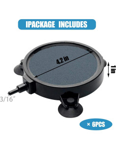 Kit de 6 Discos de Piedra de Aire Hamiledyi 108 mm para Acuario 2
