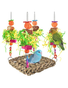 Juguetes para Aves ERKOON - Alfombra y Hamaca 17x45.7cm