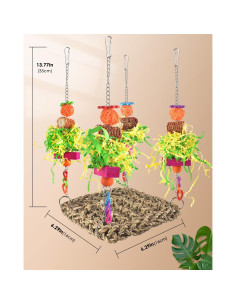 Juguetes para Aves ERKOON - Alfombra y Hamaca 17x45.7cm 2