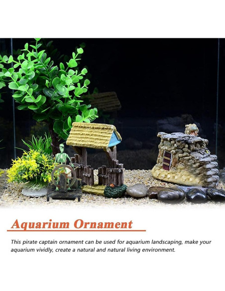 Adorno Acuático Mesee Capitán Pirata 9x6x13cm Resina Adorno Acuático Mesee Capitán Pirata 9x6x13cm Resina