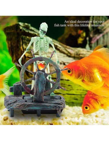 Adorno Acuático Mesee Capitán Pirata 9x6x13cm Resina