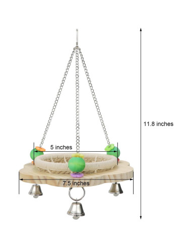Cama Nido para Aves Wontee Cuerda de Cáñamo 18.99x29.94cm