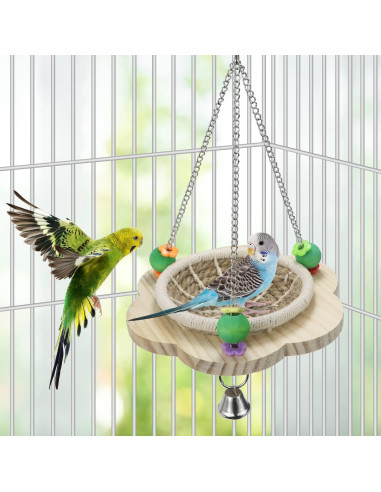 Cama Nido para Aves Wontee Cuerda de Cáñamo 18.99x29.94cm
