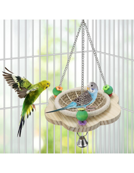 Cama Nido para Aves Wontee Cuerda de Cáñamo 18.99x29.94cm