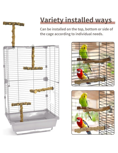 Posaderos para Aves HPAWHOMEPART 6pcs Madera Natural