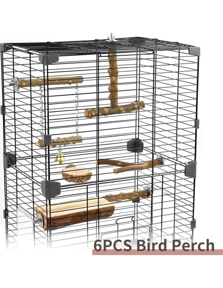 Posaderos para Aves HPAWHOMEPART 6pcs Madera Natural