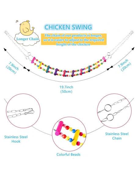 Juguetes para Gallinas WUJCXRV 7 Pcs Accesorios Gallinero