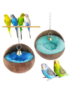 Casa Nido de Cáscara de Coco Natural para Aves - 2 Pcs