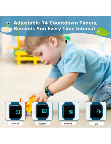 Reloj de Entrenamiento para el Baño Timever Dinosaurio 2-9 Años