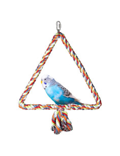 Columpio triangular para pájaros Litewood - Cuerda de algodón 15x18 cm