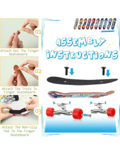 Set de Patineta de Dedo Civaner 10 Piezas con Accesorios 2