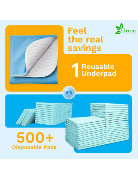 Almohadillas Lavables GREEN LIFESTYLE 86x91 cm - Paquete de 4 Almohadillas Lavables GREEN LIFESTYLE 86x91 cm - Paquete de 4