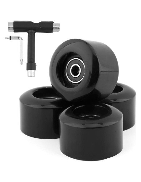 Kit de Ruedas de Patineta Houseen 55mm PU 80A con Herramienta