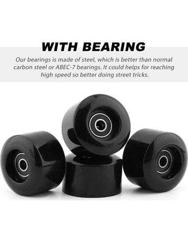 Kit de Ruedas de Patineta Houseen 55mm PU 80A con Herramienta