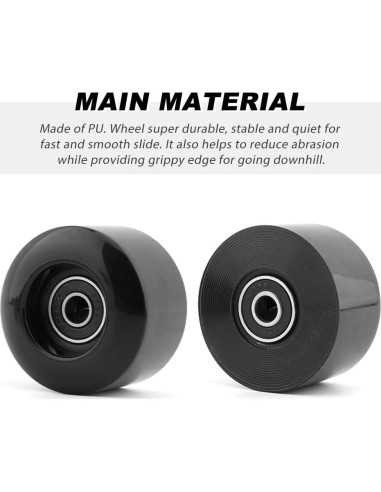 Kit de Ruedas de Patineta Houseen 55mm PU 80A con Herramienta