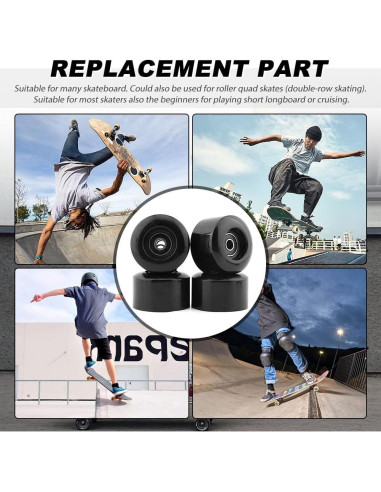 Kit de Ruedas de Patineta Houseen 55mm PU 80A con Herramienta