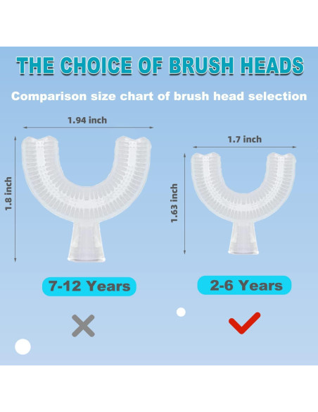 Cepillo de dientes eléctrico Caromolly U+2 para niños 2-6 años