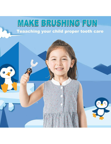 Cepillo de dientes eléctrico Caromolly U+2 para niños 2-6 años