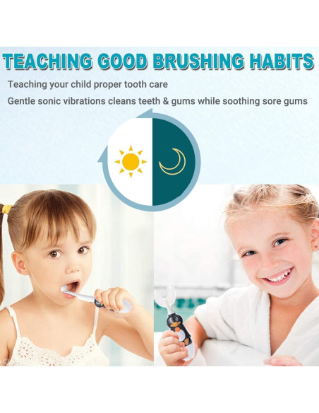 Cepillo de dientes eléctrico Caromolly U+2 para niños 2-6 años