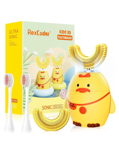 Cepillo de Dientes Eléctrico RexCodar para Niños 2-6 Años Amarillo