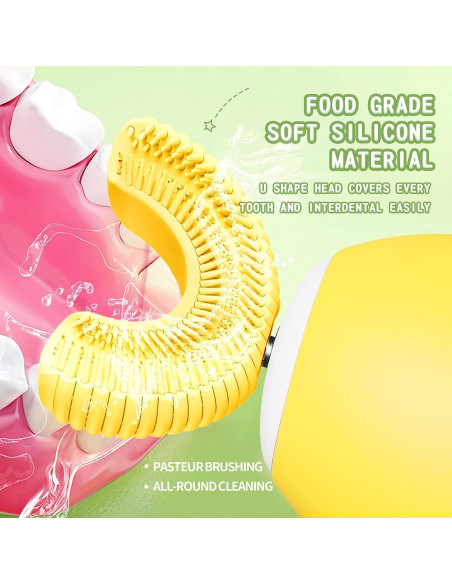 Cepillo de Dientes Eléctrico RexCodar para Niños 2-6 Años Amarillo