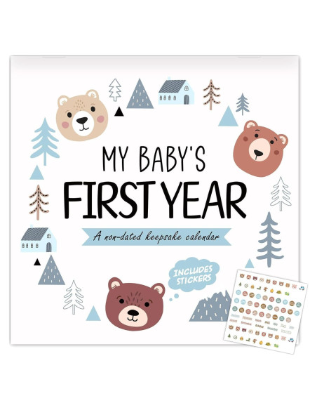 Calendario del Primer Año del Bebé Little Camper con Stickers
