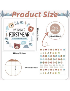 Calendario del Primer Año del Bebé Little Camper con Stickers 2