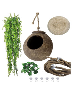 Escondite de Coco Natural MUYG para Reptiles 27x14cm