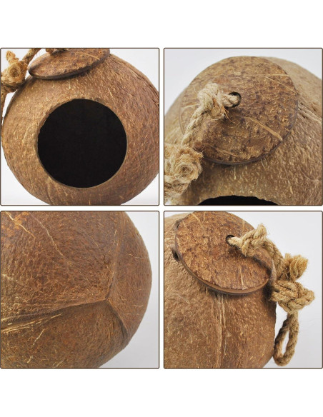 Escondite de Coco Natural MUYG para Reptiles 27x14cm