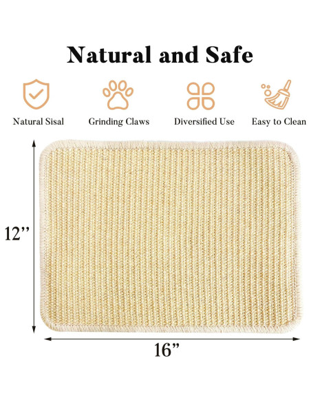 Almohadilla para Rascar Conejos Jevnd 40x30cm Sisal Natural