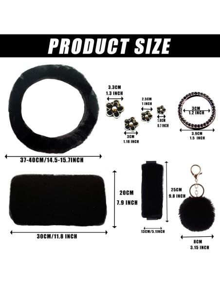Accesorios de Coche Peludos ZWZCYZ para Mujeres - 14 Piezas