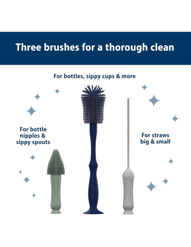 Juego de Cepillos de Limpieza Dr. Brown's - 3 Piezas Silicona