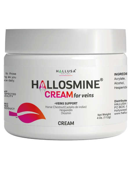 Crema para Venas Hallosmine 113g - Diosmina, Hesperidina, Aloe Vera