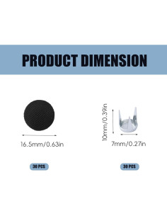 30 Botones a Presión para Gorras Wzttdm - Reemplazo Negro 2