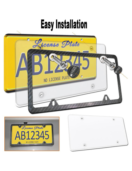 Combo Marco de Placa de Licencia FBJTDQ + Cubierta Clara 30.48x15.24cm