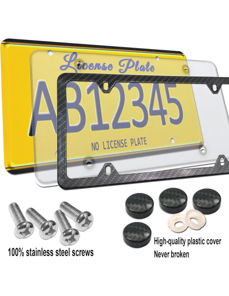 Combo Marco de Placa de Licencia FBJTDQ + Cubierta Clara 30.48x15.24cm