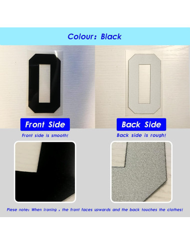 Letras de Transferencia Térmica 5 cm Huatray para Ropa - Negro