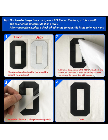 Letras de Transferencia Térmica 5 cm Huatray para Ropa - Negro