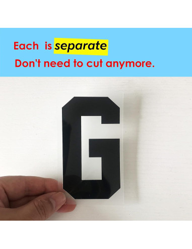 Letras de Transferencia Térmica 5 cm Huatray para Ropa - Negro